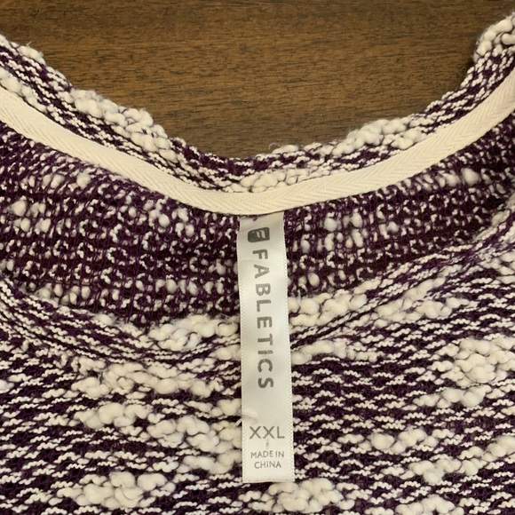 Purple and White Women's Sweater - Picture 2 of 3